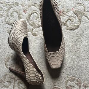Elegant Beige Textured Heels